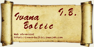 Ivana Boltić vizit kartica